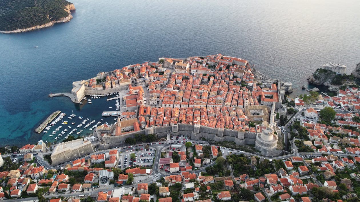 Vista aerea di Dubrovnik